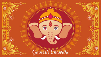 Colorful illustration of ganesha with traditional designs and vibrant colors Vector