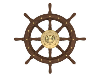 ship steering wheel isolated on a transparent background