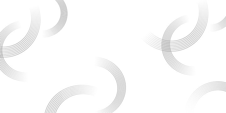 .Abstract gray circle lines on white background. circle white abstract geometric background with soft light white paper circles . Digital geometric technology businesses illustration vector shape.