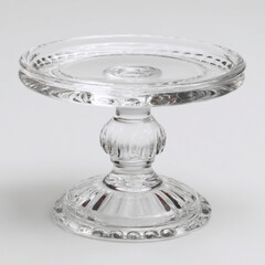 Small Empty Glass Food Display Stand for Table, Minimalist Design, Clear and Elegant Presentation