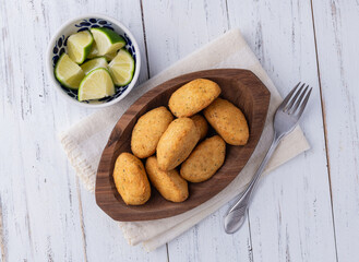 Bolinho de bacalhau or codfish balls, typical portuguese snack
