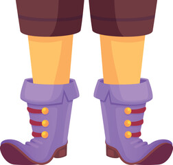 Naklejka premium Fairytale character legs. Magical dwarf feet cartoon icon