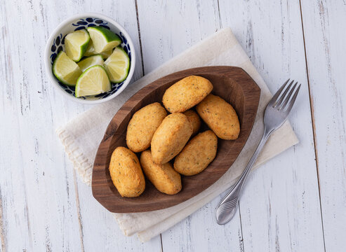 Bolinho de bacalhau or codfish balls, typical portuguese snack