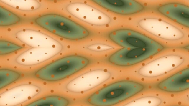 Geometric Pattern Animation Closeup in Soft Green and Peach Tones