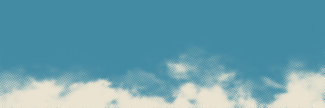 retro sky pattern on old paper background. raster vintage clouds