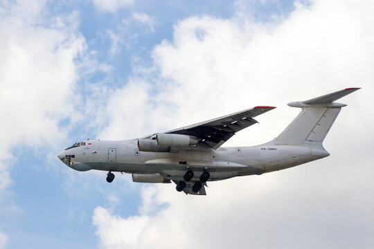 Ho Chi Minh City, Vietnam - September 13, 2023 : An Ilyushin IL-76 Airplane Of Aviacon Zitotrans With Registration RA-76807 Landing At Tan Son Nhat International Airport.
