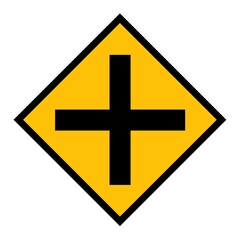 Obraz premium traffic sign vector ahead there is an intersection