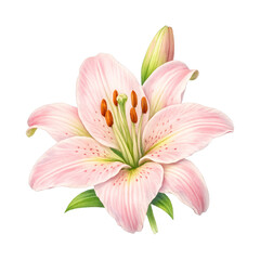 Fototapeta premium PNG Delicate pink lily illustration