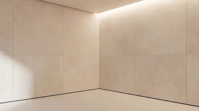 Minimalist interior corner with soft lighting and textured walls room empty