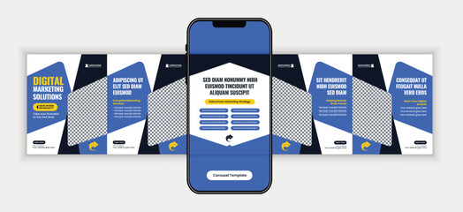 Digital Marketing Agency Social Media Carousel Post Design Template for Corporate, SaaS, and Business Growth Strategy