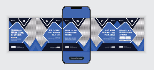 Digital Marketing Agency Social Media Carousel Post Design Template for Corporate, SaaS, and Business Growth Strategy