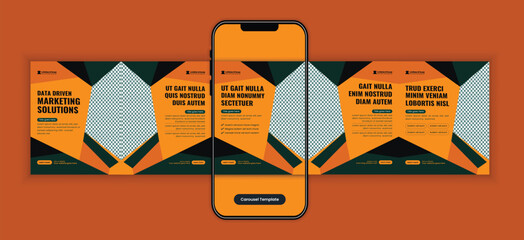 Digital Marketing Agency Social Media Carousel Post Design Template for Corporate, SaaS, and Business Growth Strategy