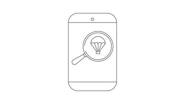 Mobile App Search for Delivery Service Icon Animation.