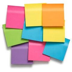 Fototapeta premium Colorful Sticky Notes Arranged on White Background