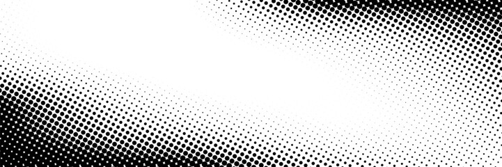 fun beautiful black and white shadow halftones retro pop art funky urban colorful comic book. Dotted halftone gradient texture. Vanishing polka dot background. Repeating dots gradation pattern backgro