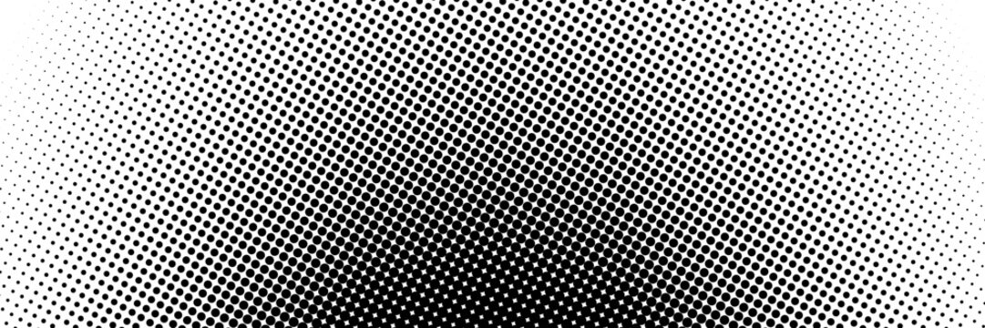 fun beautiful black and white shadow halftones retro pop art funky urban colorful comic book. Dotted halftone gradient texture. Vanishing polka dot background. Repeating dots gradation pattern backgro