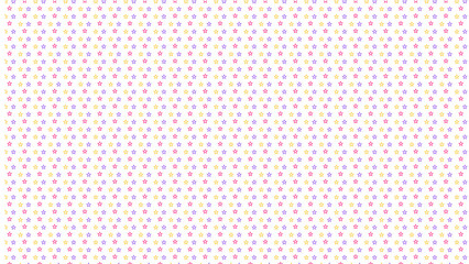 A cheerful and colorful seamless pattern featuring a mix of pink, purple, and yellow stars on a white backdrop, ideal for playful designs.