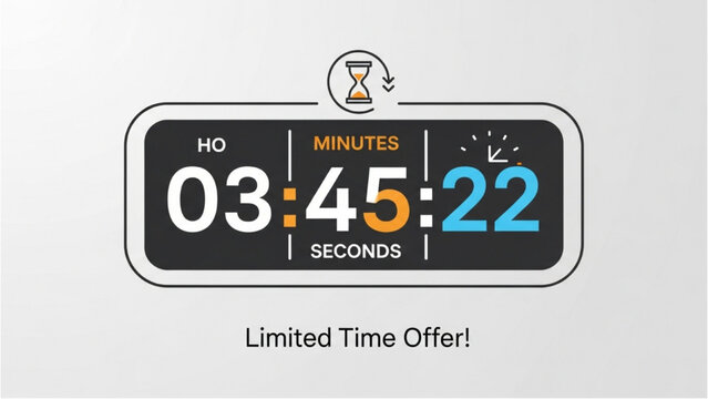 A countdown timer displaying 3 hours 45 minutes 22 seconds with Limited Time Offer text below