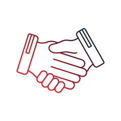Obraz premium Handshake icon with white background vector stock illustration