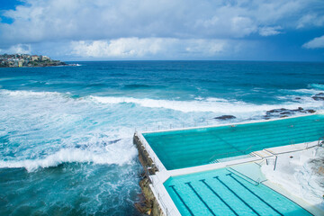 Fototapeta premium bondi beach and sea in Sydney, New South Wales, Australia