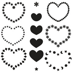A collection of heart icon designs