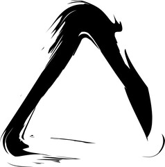Triangle rounded drawn with brush. Decorative Design