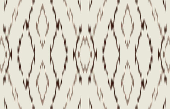 Ethnic ikat seamless pattern. hand drawn craftsmanship embroidery bohemian, abstract square geographic art fabric ikat textile material design for curtain, carpet, wallpaper, clothing, Batik.