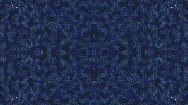 Mesmerizing deep blue abstract texture, digitally crafted to create a complex, symmetrical motion pattern, evoking a sense of flowing energy and dynamic visual interest across the surface
