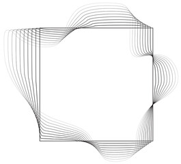 Square frame fluid shape line gradient. Design element