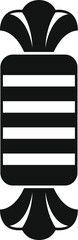 Obraz premium Wrapped candy icon featuring horizontal stripes and twisted ends