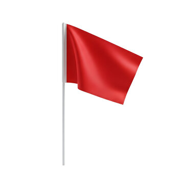 A vibrant red flag waves on a white pole against a . 2026 soccer world championship. Transparent background