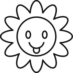 Obraz premium Smiling flower icon with petals showing a playful expression