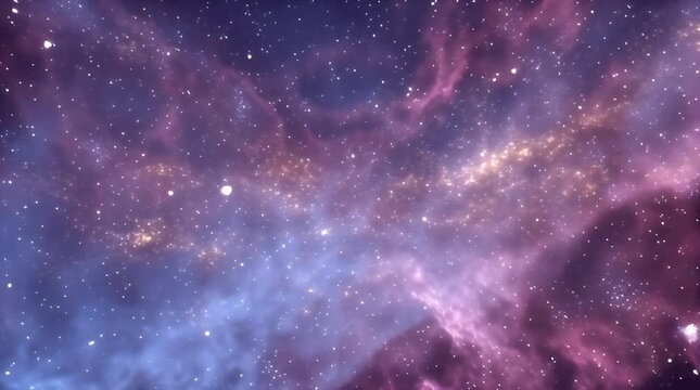 Colorful Galaxy Nebula Cloud in Deep Space Video.