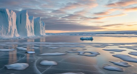 Arctic Dawn: Frozen Landscape at First Light