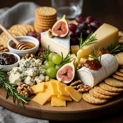 Artisan Cheese Board: A Culinary Still Life of Textures and Tastes