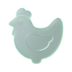 Obraz premium PNG Minimalist frosted glass chicken