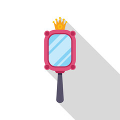 Naklejka premium Hand mirror representing concepts of princess royalty, magic, and fairytale vanity
