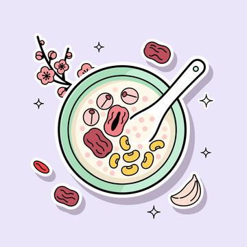 Flat Vector Laba Festival Congee Illustration