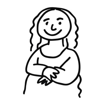 PNG Simple smiling portrait sketch