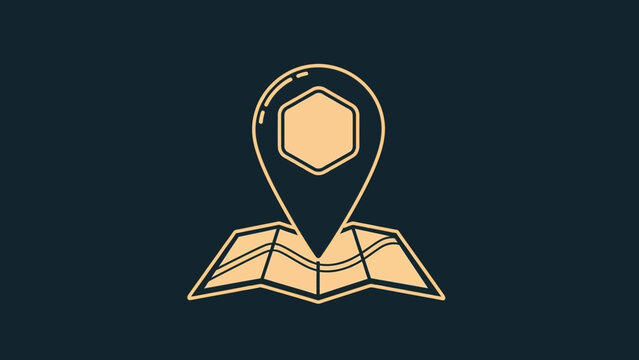Location Pin on Folded Map Icon, Navigation and Travel Concept