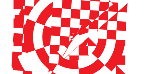 Obraz premium Red and white checkered pattern . Red and white squares pattern . Chess board background . Vector illustration