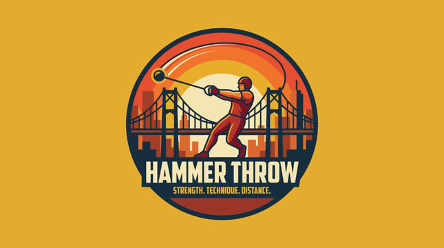 Hammer Throw Strength Technique - Sport Athletic Competition Emblem
