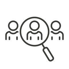 employee selection icon line on white 