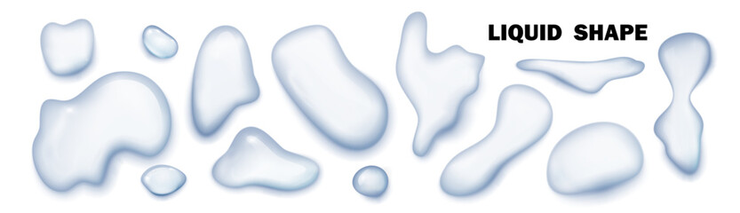 Realistic water drop with transparent liquid surface. Clear blue droplet isolated on white background PNG. Perfect for cosmetic serum, moisture gel, or beauty product illustration.