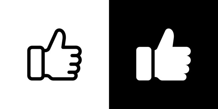 Like icon concept with flat Black White Background. Vector illustration.