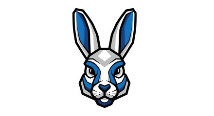 Rabbit head illustration on white background