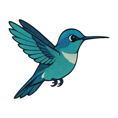 Fototapeta premium PNG Colorful hummingbird illustration art.