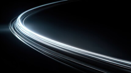 Curved Light Trail on Black Background for Creative Design Inspiration