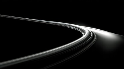 Abstract Light Trail in Dark Space Creating Elegant Curved Design
