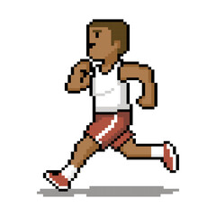 Fototapeta premium Man Running Fast Sprinting Exercise